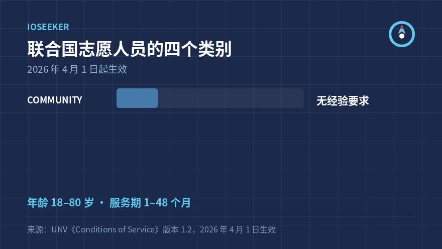 联合国志愿人员的四个类别与各自的经验门槛