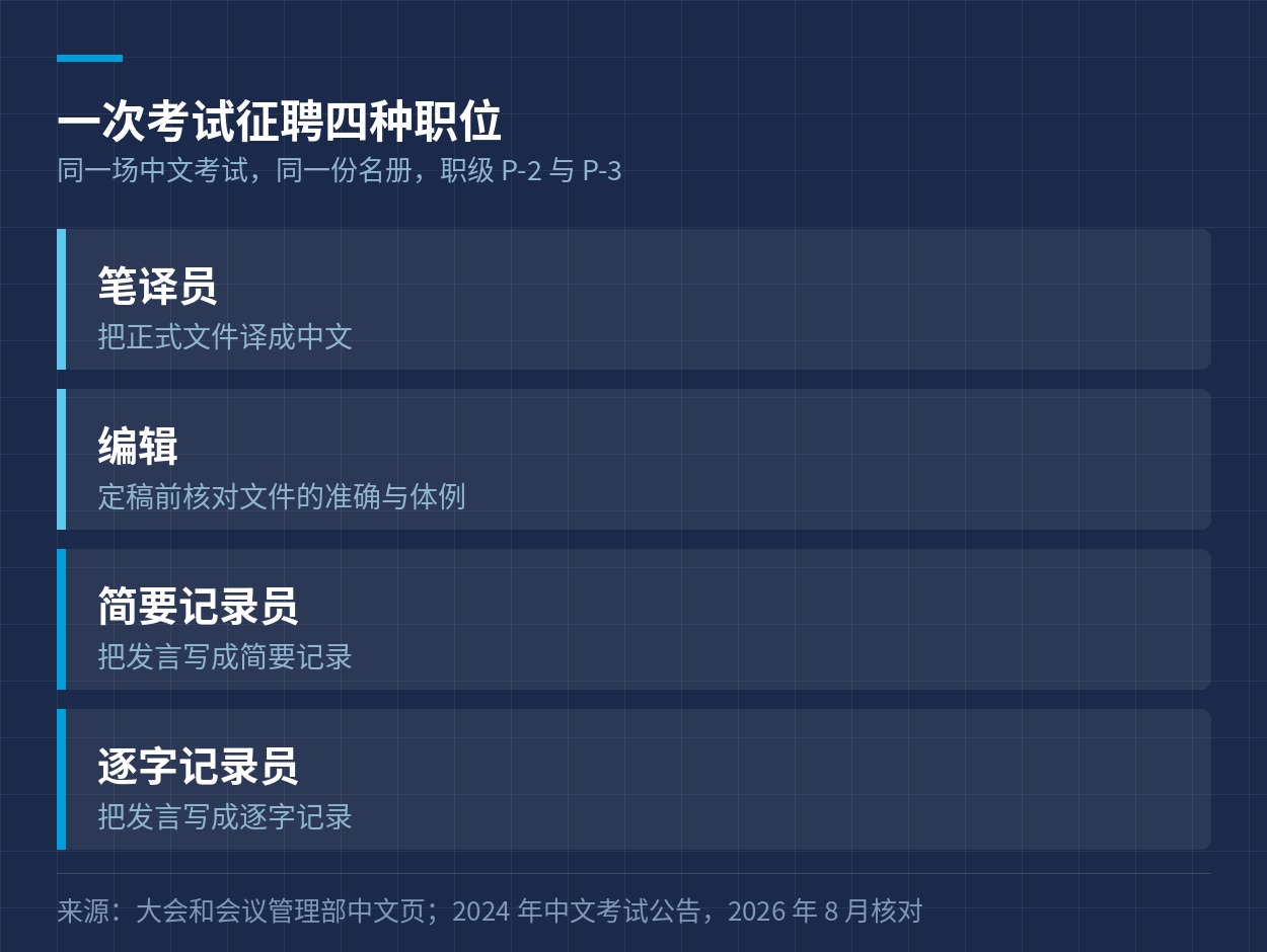 一次考试征聘四种职位
