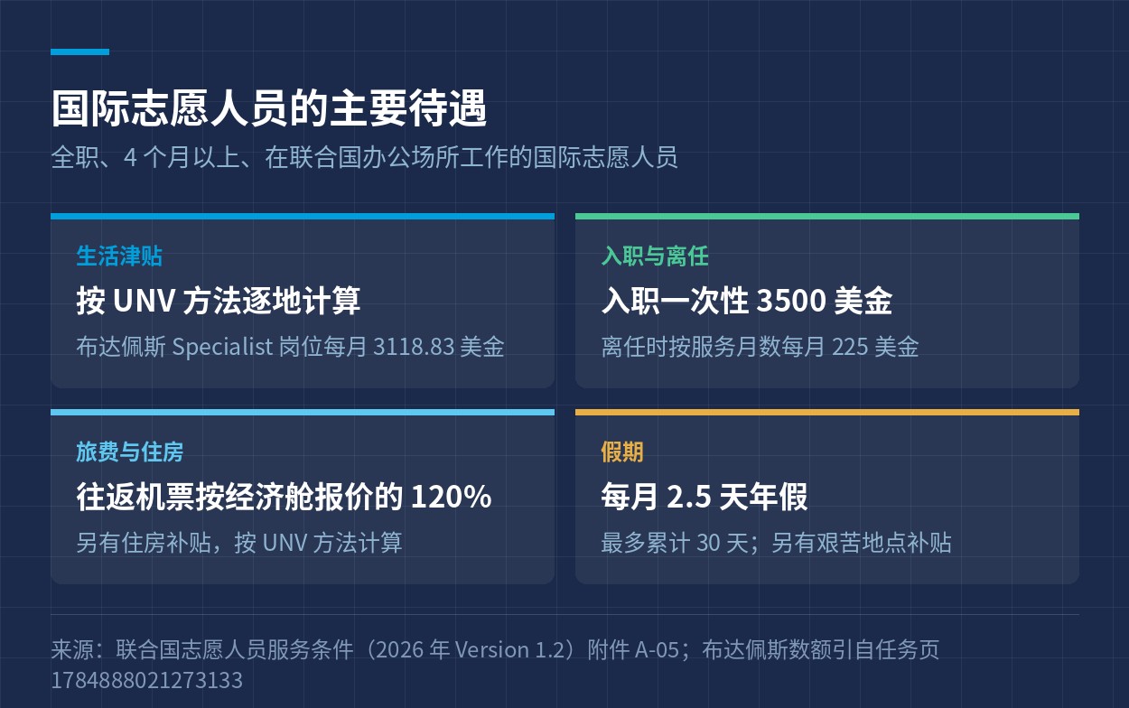 国际志愿人员的主要待遇